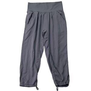Lululemon Womens Sz 4 Jogger Cropped Drawstring Capri Pants Logo